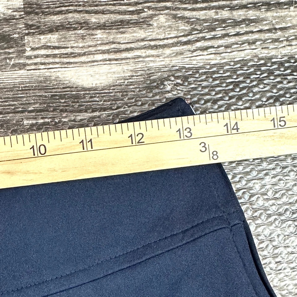 法国烤面包女孩 14 码蓝色打褶裙侧拉链弹力裙带短裤 — 第 4/4 张图片