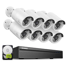 SANNCE 4K 8CH NVR 1TB 5MP POE Security Camera System Two Way Audio Plug &Play AI