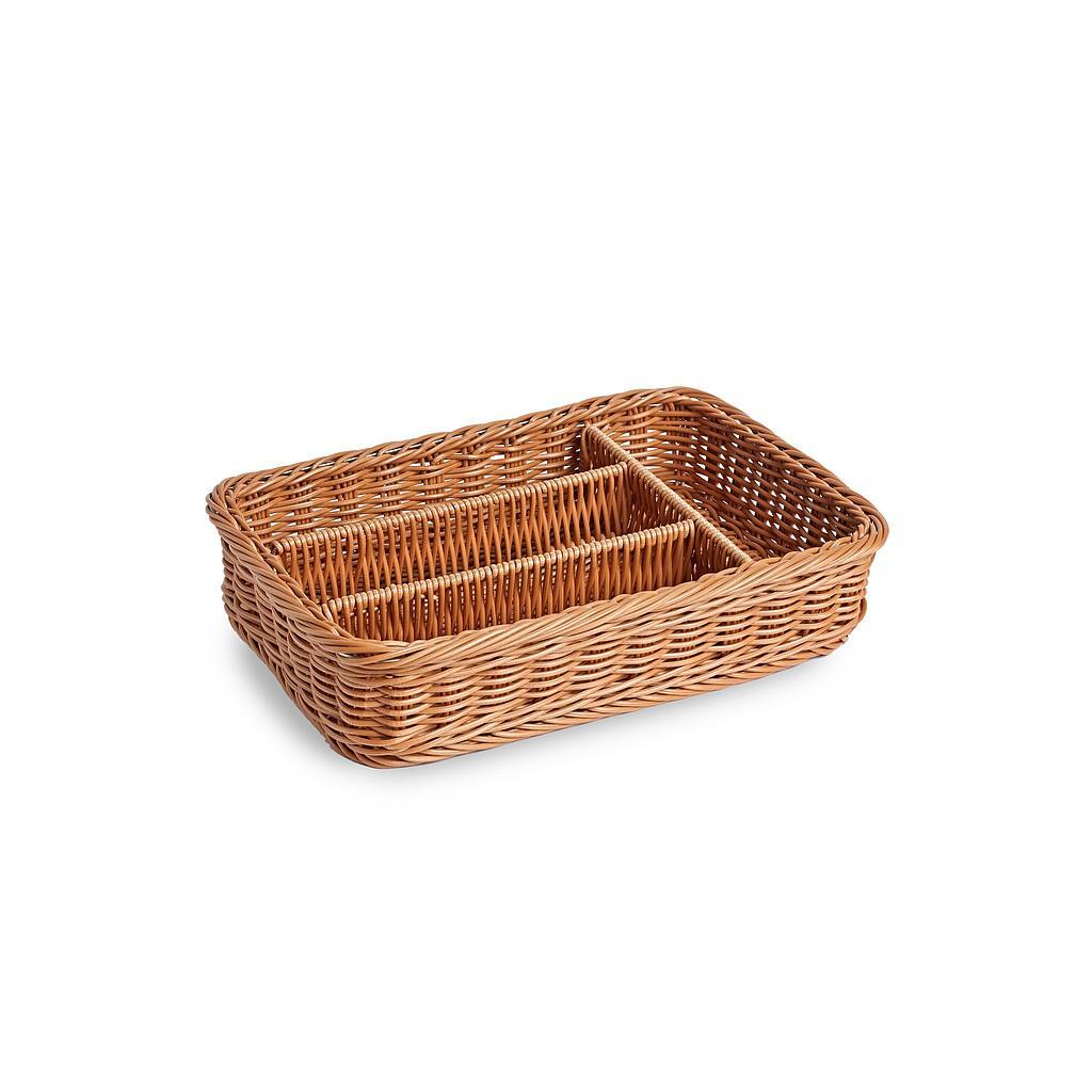 PL033 - Brown plastic cutlery tray