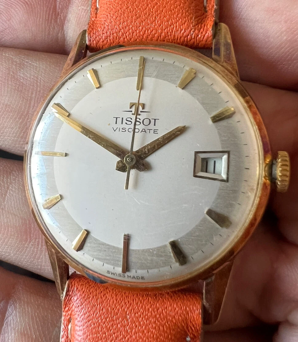 Tissot VISODATE USED SOLID 14KT GOLD Israeli Electricity Company 34mm