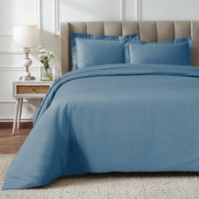 1500 Thread Count Solid Breathable Soft Duvet Cover Pillow Shams Bedding Set