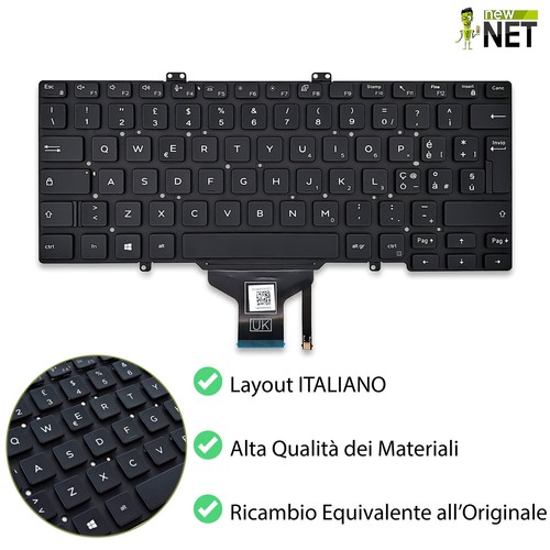 Tastiera retroilluminata compatibile con Dell Latitude 7400 NO trackpoint IT - Afbeelding 6 van 6