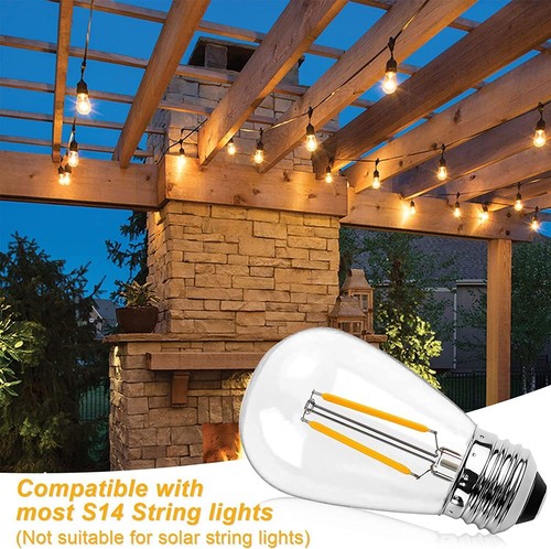 S14 E26 LED Bulbs Outdoor Edison Lights 2W, 15Pack for String Light Replacement - Picture 7 of 12