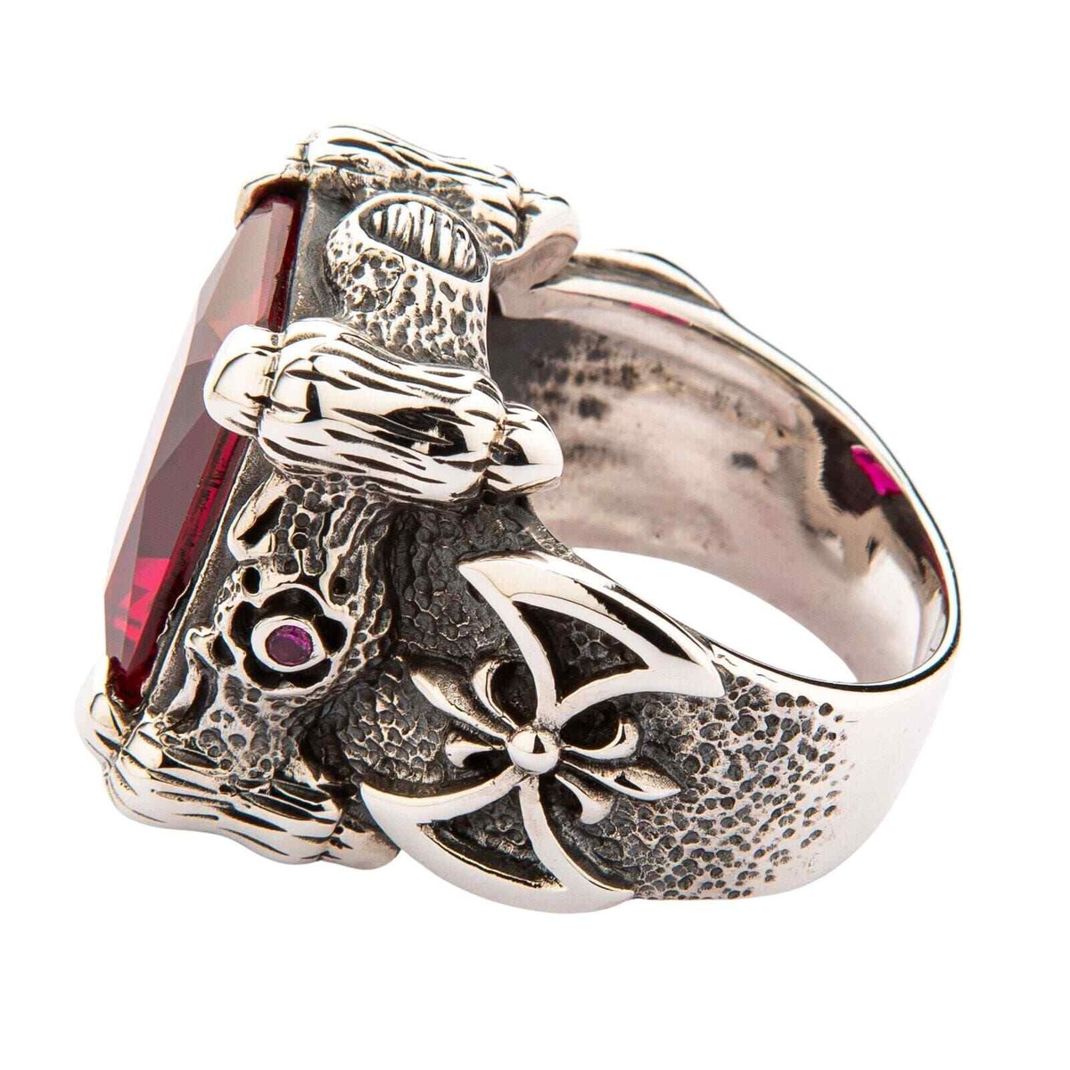 925 Sterling Silver King Lion Men's Ring - Biker Punk Rocker Wide Band Ring (Size 7-14) - View #8