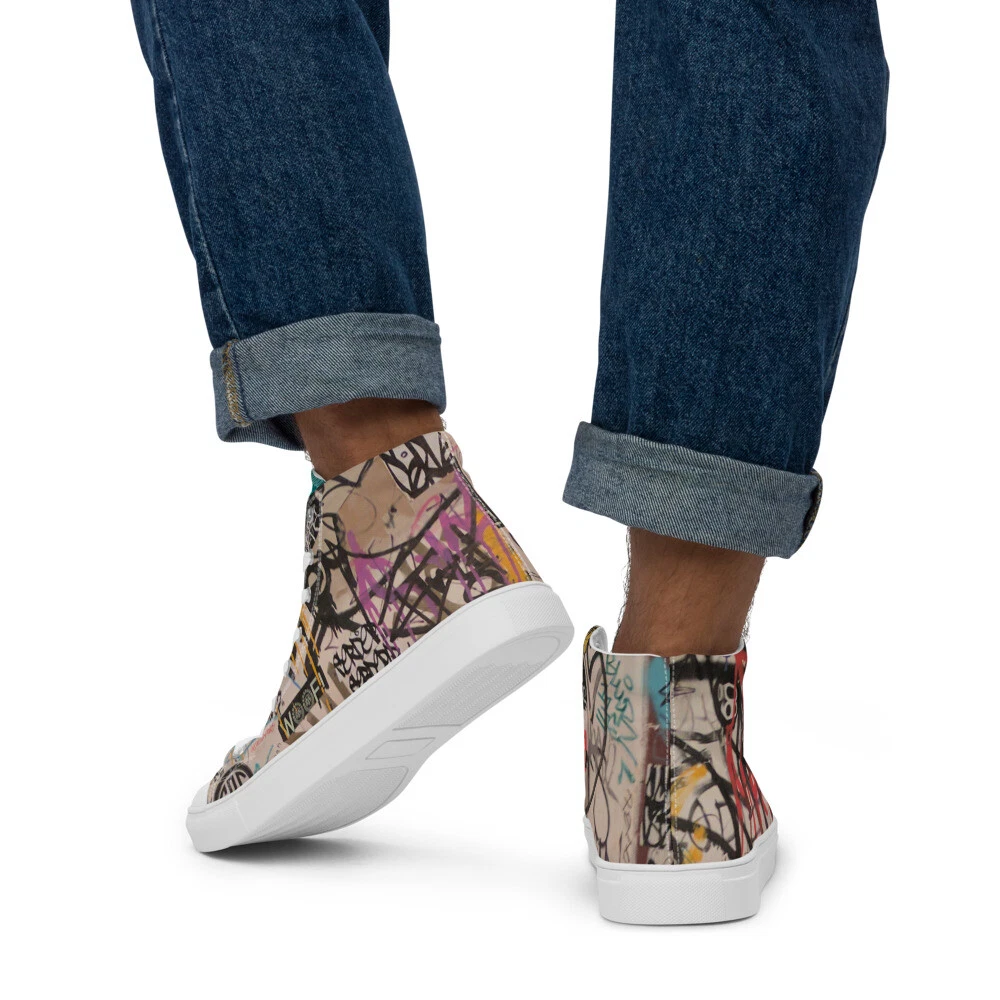 Graffiti Men’s high top canvas shoes