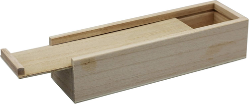 ® Unfinished Wooden Pencil, Pen, Stash, Trinket Storage Box with Slide Top - Picture 11 of 12