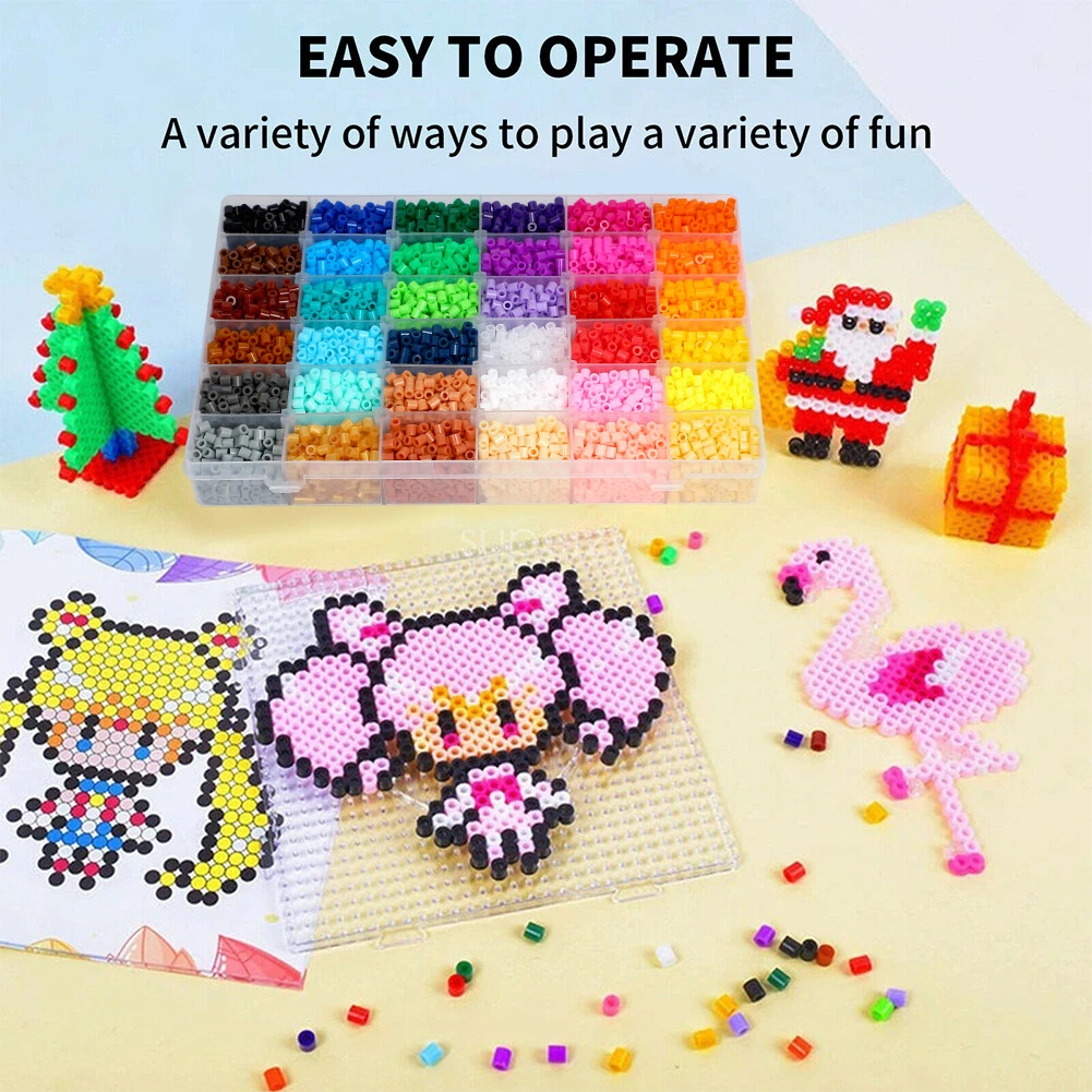 5mm For Perler Hama Beads Kit Kids Fun DIY Craft 24 36 Colours Set