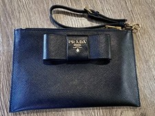 Authentic Prada Tessuto Nylon Prada Pouch Clutch /Wristlet Bag
