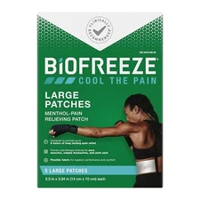 SM Biofreeze Pain Relief Patches, Large, 5 Patches