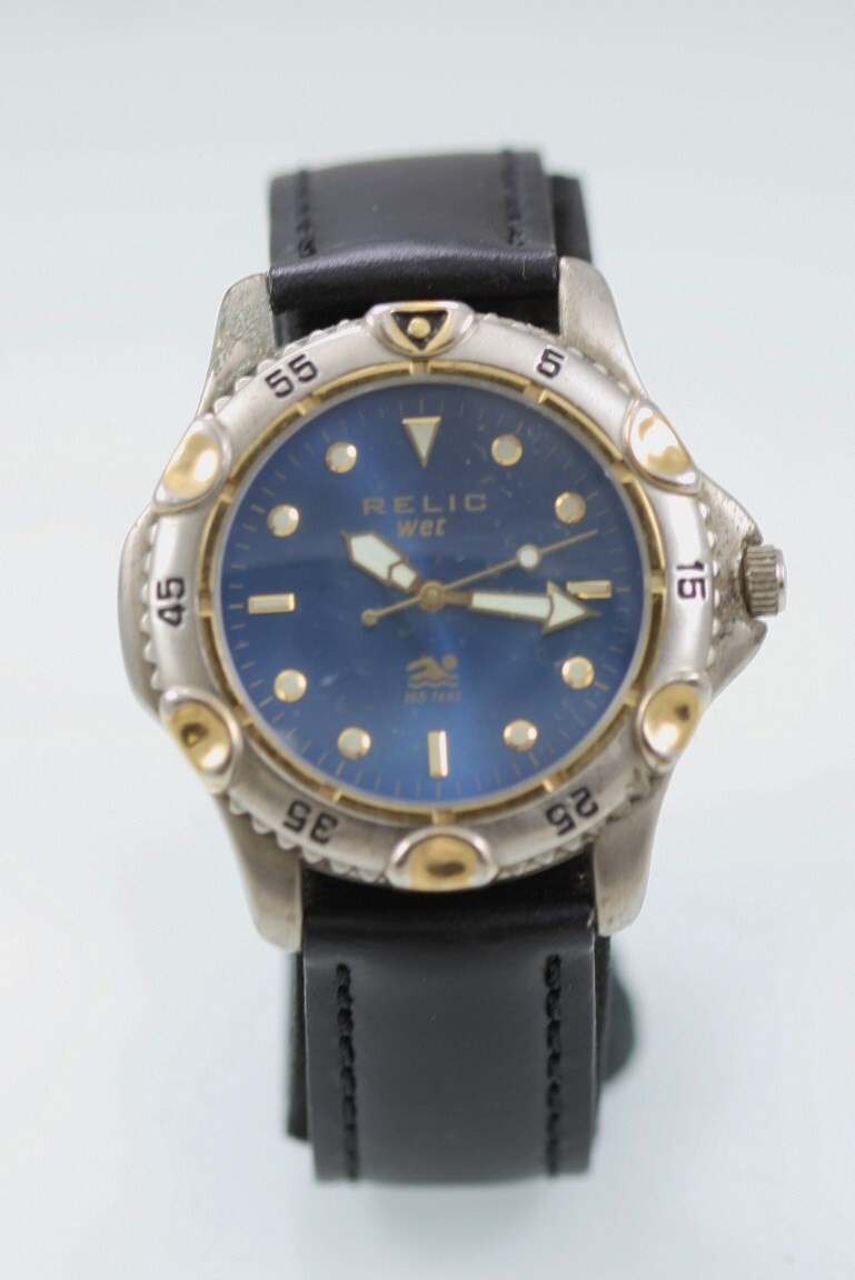 Relic Wet Watch Men Silver Gold Stainless St 50m Black  display picture 3