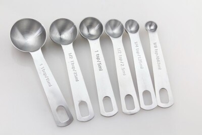 6 pcs Varisized Stainless Steel Measuring Spoons Teaspoon Tablespoon for Kitchen