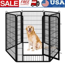 new Metal Dog Playpen Crate 6 Panels for Dog Pets Indoor Outdoor Exercise US