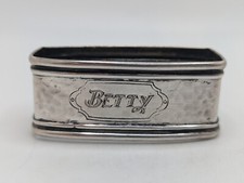 Antique Arts & Crafts Sterling Silver Napkin Ring "Betty" name engraving