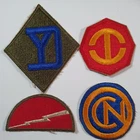 WW2 Era U.S Army patches Badges x 4. Joblot Badge Patch. Insignia Formation. L6