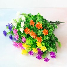 4pcs Artificial Flowers Outdoor Big Lotus Faux Floral Greenery Shrubs Plants