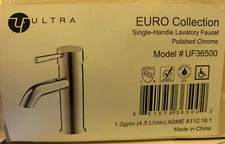 NEW Ultra Faucets UF36500 Chrome Euro One Handle Vessel Lavatory Faucet
