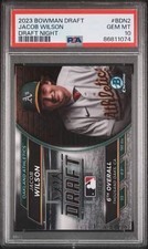 Graded 2023 Bowman Draft Jacob Wilson #BDN2 Draft Night RC Baseball Card PSA 10