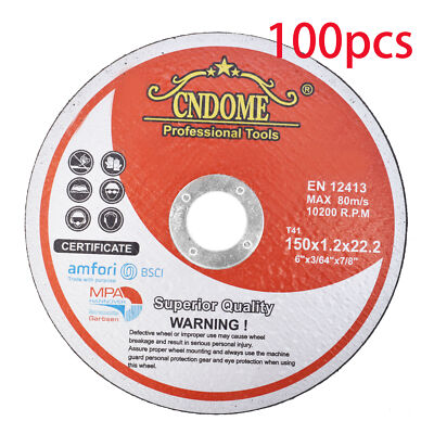 #ad #ad Pack 100 6quot;x.045quot;x7 8quot; Cut off Wheel Metal amp; Stainless Steel Cutting Discs US $40.89