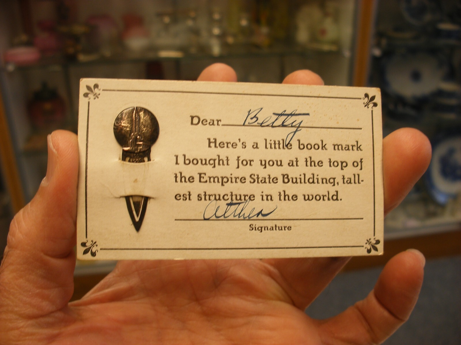 Vintage Empire State Building New Yok Souvenir Bookmark