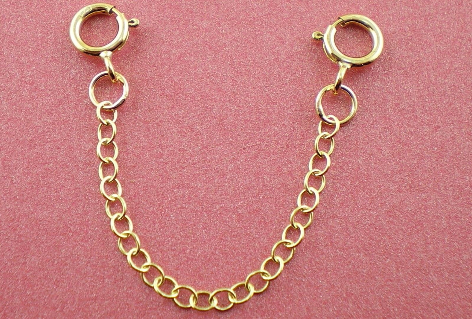 9ct Gold Chain Extender / Safety Chain Bracelet Necklace 1" to 8" Two