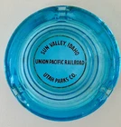 Vintage Union Pacific Railroad  Glass Ashtray Sun Valley Idaho Gorgeous Color