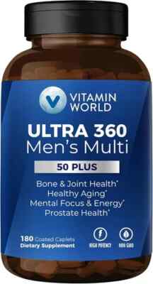 Ultra 360 Men's Multivitamin 50+ mental focus energy Bone Sexual Health 180 caps