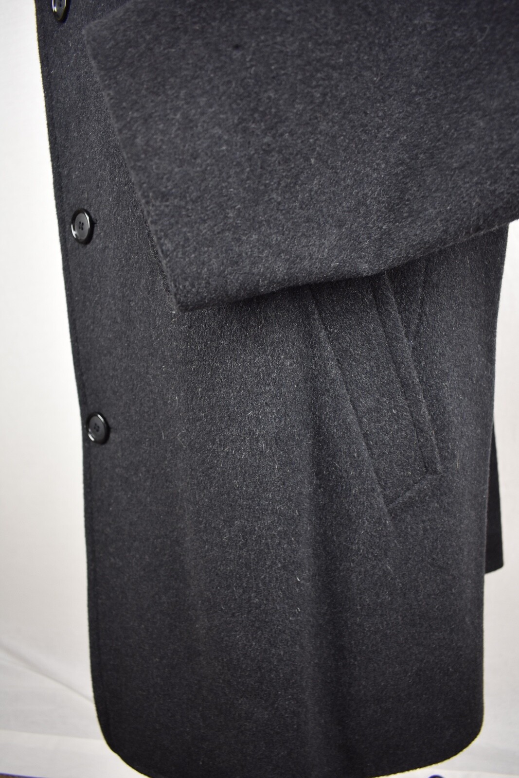 Bill Blass Solid Dark Gray Flannel Wool Three But… - image 6
