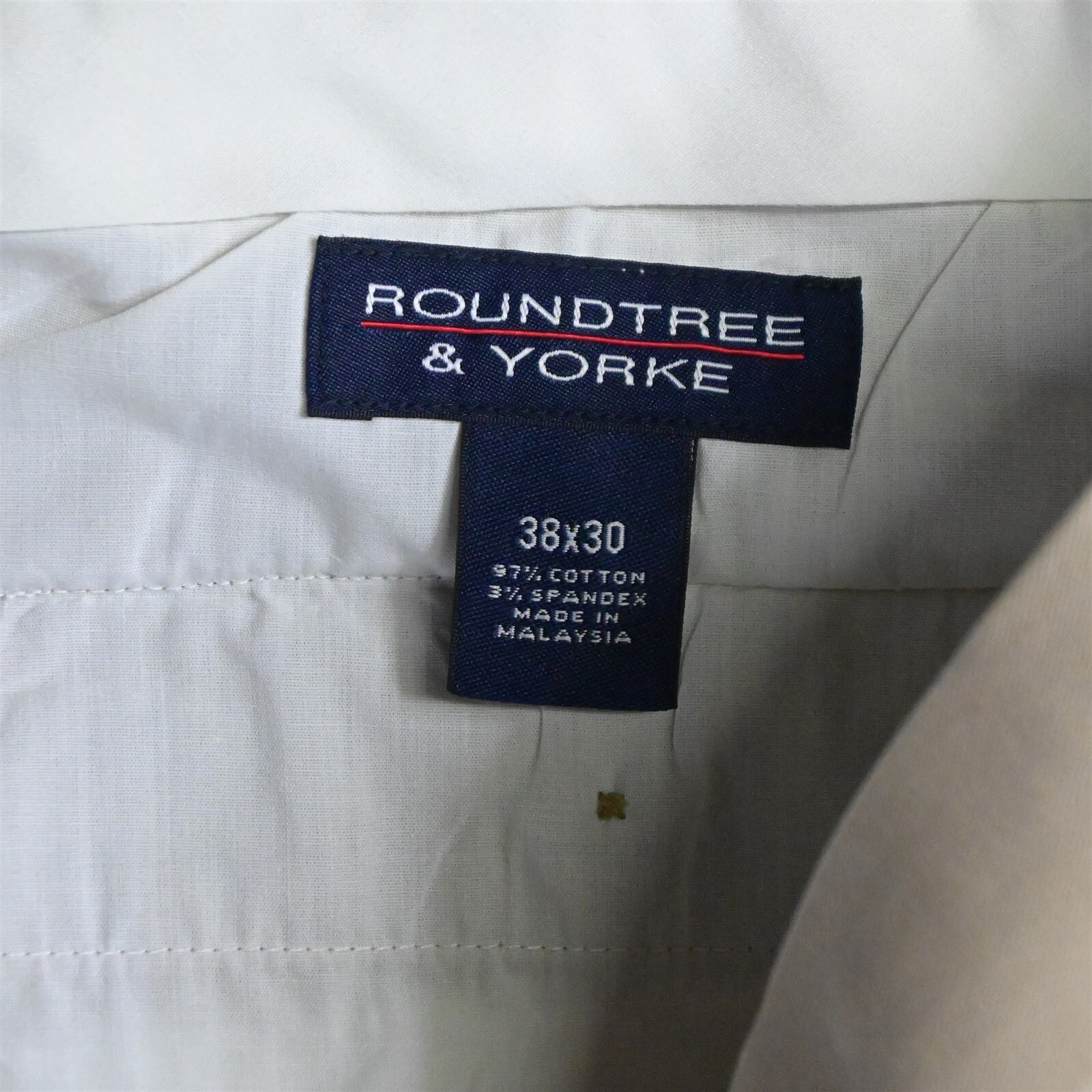 Roundtree & Yorke 38 x 30 Khaki Cotton Pleated Cuffed Dress Pants