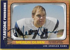2004 Topps All-Time Fan Favorites Merlin Olsen Rams HOF On Card Auto