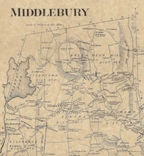 Middlebury Lake Quassapaug Long Meadow CT 1868 Map with Homeowners Names Shown