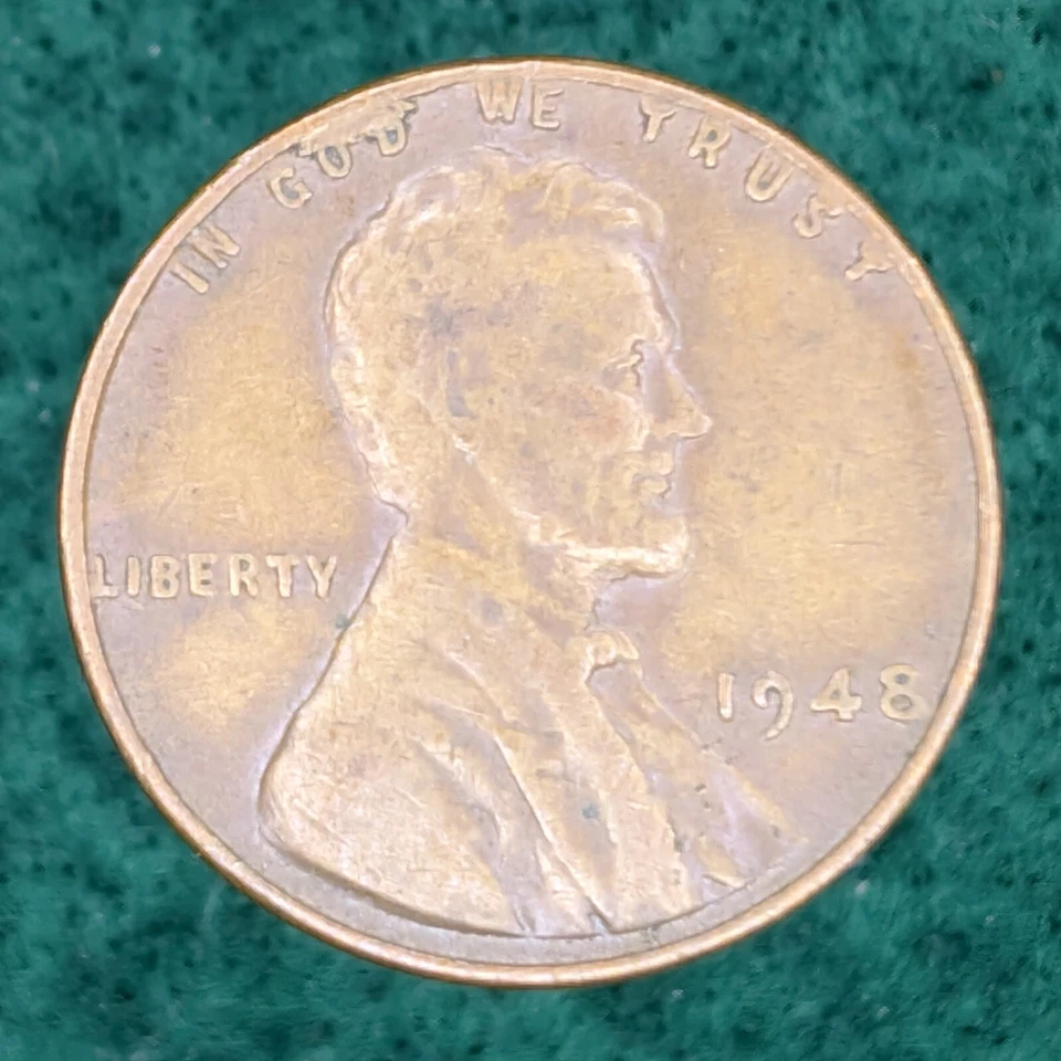 1948 P Lincoln Wheat Cent US 1C ERROR COIN  LAMINATION/DIE BREAK & DOUBLING P808 - Image 2 of 4