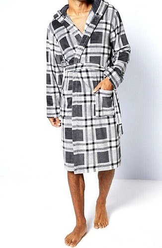 tartan fleece dressing gown