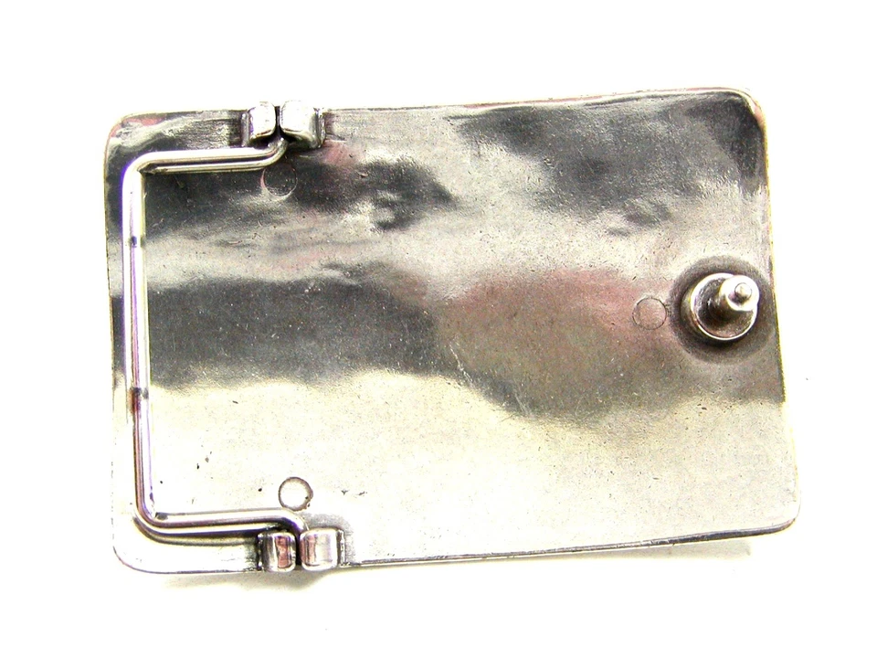 Hebilla de cinturón vintage nativo americano plata y turquesa 3" X 2" 101514 Foto 3 de 4