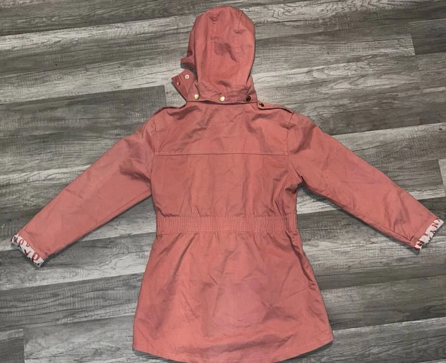 Chaqueta Estilo Denim Rosa Rubor DKNY Niñas Talla X Grande 14-16 Capucha Extraíble Foto 2 de 4