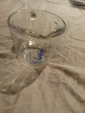 Anchor Hocking 2 Cup Measuring Cup #498, D Handle, Clear Glass, Gray Print