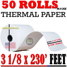 STAR EPSON 3 1/8" X 230'  THERMAL PAPER 50 ROLLS POS RECEIPT PRINTER  PAPER