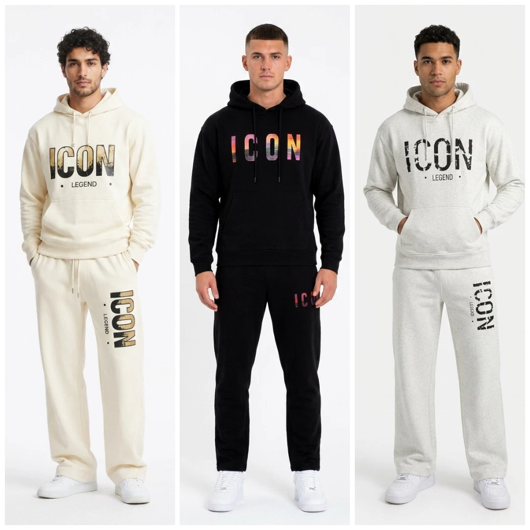 MENS ICON TRACKSUIT SET FLEECE HOODIE TOP BOTTOMS JOGGERS GYM TRACKIES JOGGING
Opens in a new window