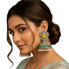 Ethnic Silver Oxidized Earrings Jewelry For Her Wear Indian Function Jewelry
