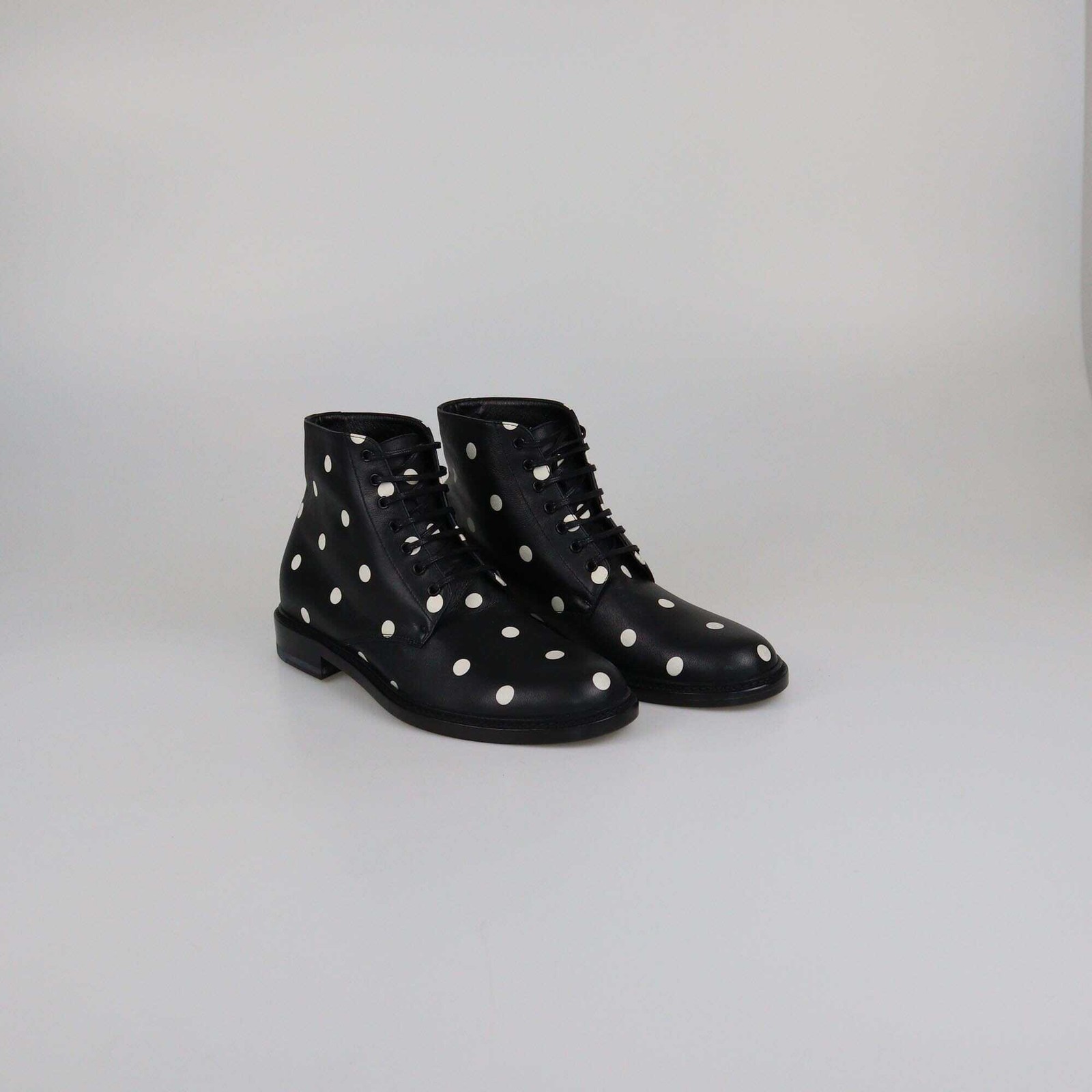 Stivali a pois Saint Laurent nero bianco