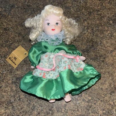 Vintage Miniature K s Collection Resin Bisque German Doll Blonde Curls 5.5 In