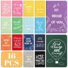 BESARME 16 Pack Mini Inspirational Notebooks, Bulk Mini Notebooks for Kids Pa...