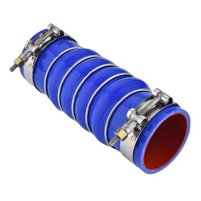F50-6308 Silicone Upper Radiator Hose, Clamps, Fits Paccar