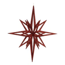 Vickerman 24" Contemporary Plastic Iridescent Star Christmas Ornament in Red