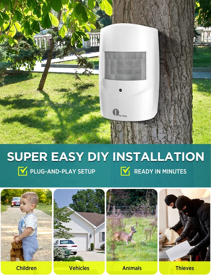 Driveway Alarm, Home Security Alert System with 36 Melodies, 1 Plug-in Receiver - Image 4 of 4