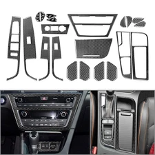 21Pcs Carbon Fiber Black Interior Dash Trim Kit For Hyundai Sonata 9th 15-19