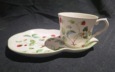 James Kent Old Foley Strawberry Tennis Set / Tea Cup & Oval Saucer