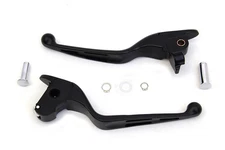HARLEY Matte Black 3-Slot Wide Hand Lever Set fits 2014-2016 FLT,