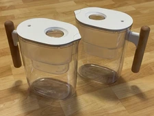 2 Waterdrop Chubby 10 Cup Water Filter Pitchers with Wooden Handle BPA Free