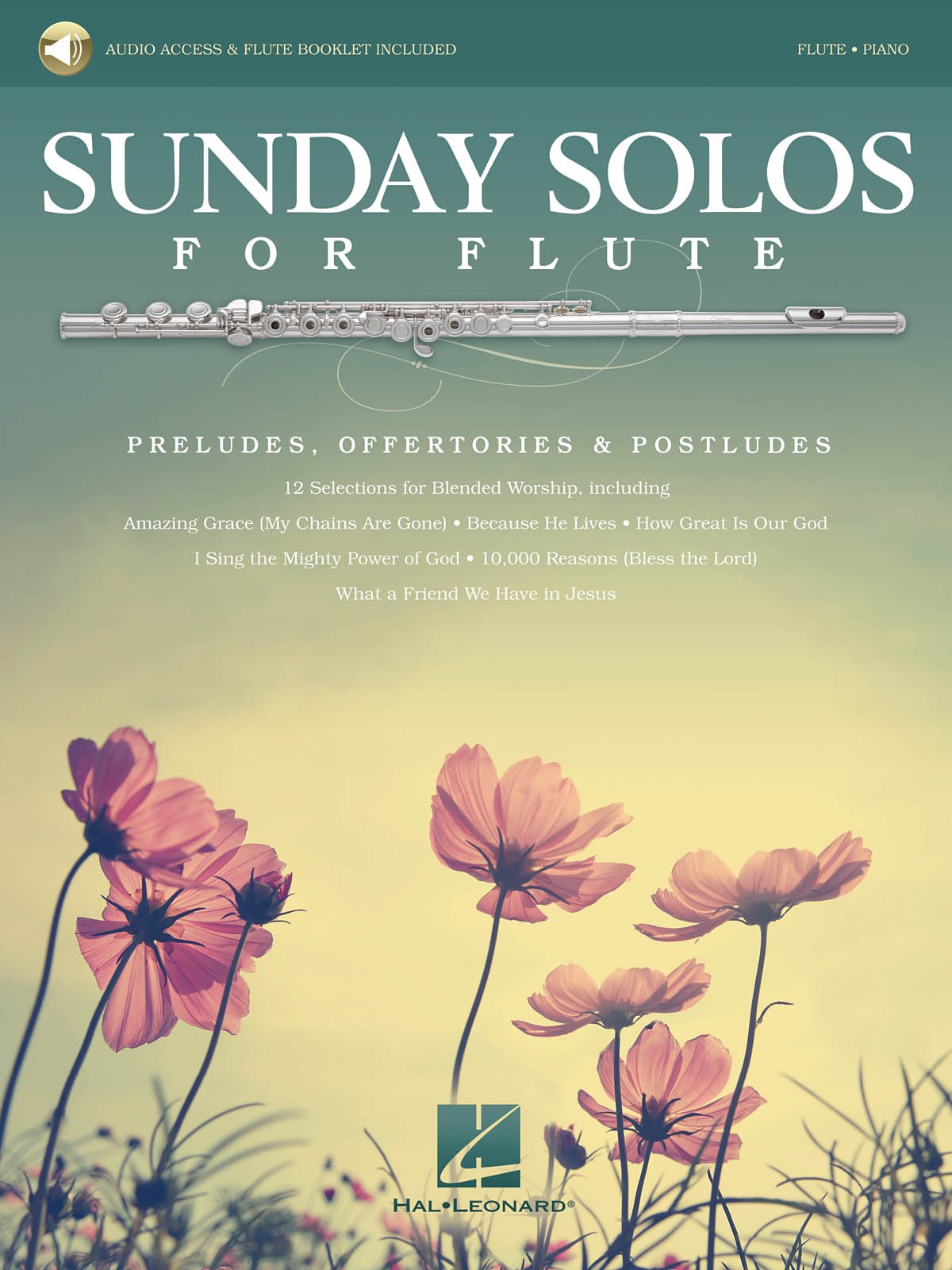 Sunday Solos for Flute & Piano Christian Sheet Music Church Preludes Book Audio