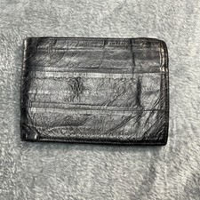 Aphrodite Eel Skin Duofold Men's Black Wallet ID Style Credit Card Holder
